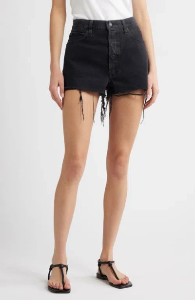 Frame Dare High Waist Denim Cutoff Shorts In Forbidden In Forbidden