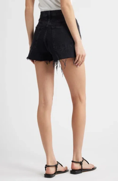 Frame Dare High Waist Denim Cutoff Shorts In Forbidden In Forbidden