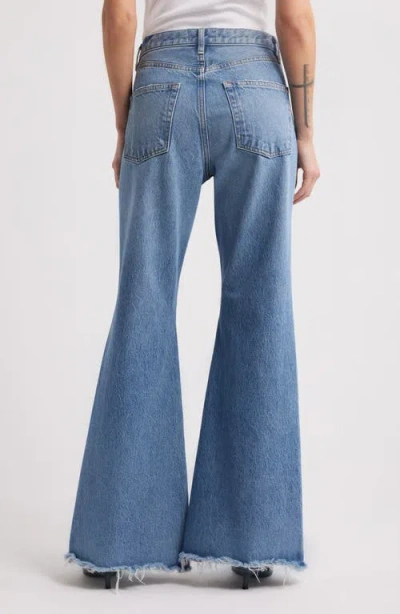Frame Le Easy Flare Frayed Jeans In Alderton Raw Fray