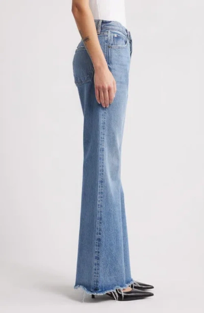 Frame Le Easy Flare Frayed Jeans In Alderton Raw Fray