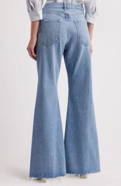 Frame Le Easy Flare Frayed Jeans In Alderton Raw Fray