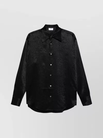Filippa K Crinkle Shirt With Oversized Pointed Collar