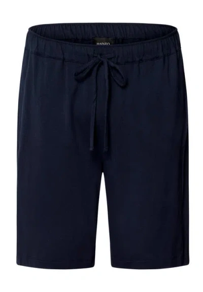 Hanro Natural Living Organic Cotton Drawstring Shorts In Deep Navy