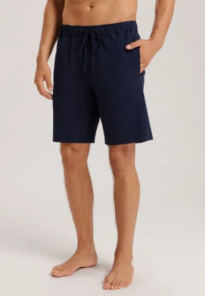 Hanro Natural Living Organic Cotton Drawstring Shorts In Deep Navy