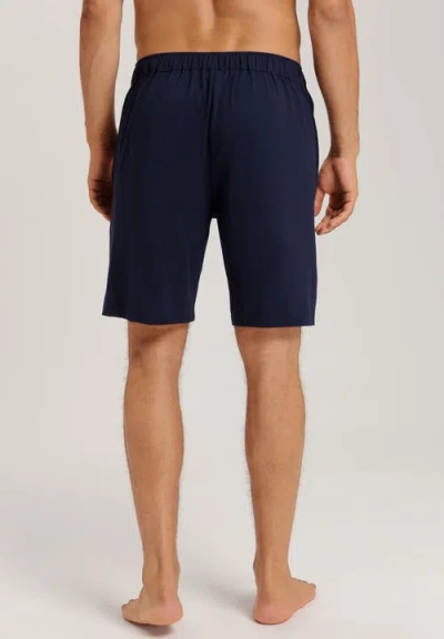 Hanro Natural Living Organic Cotton Drawstring Shorts In Deep Navy
