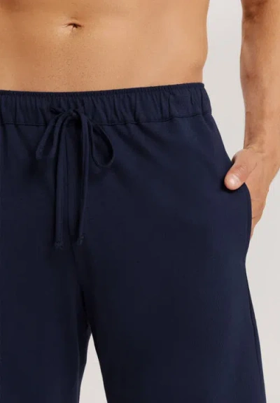 Hanro Natural Living Organic Cotton Drawstring Shorts In Deep Navy