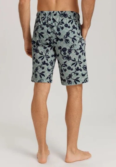 Hanro Night And Day Drawstring Cotton Shorts In Blue