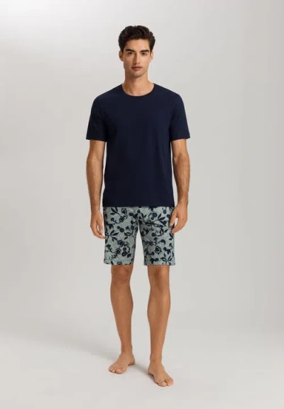Hanro Night And Day Drawstring Cotton Shorts In Blue
