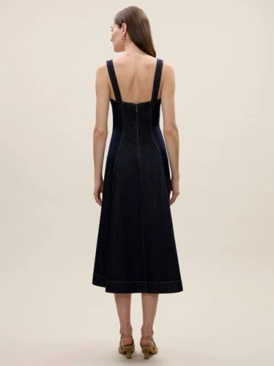 Rebecca Taylor Gabrielle Denim Dress In Deep Sea Wash In Blue