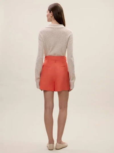 Rebecca Taylor Lena Shine Shorts In Coral In Orange