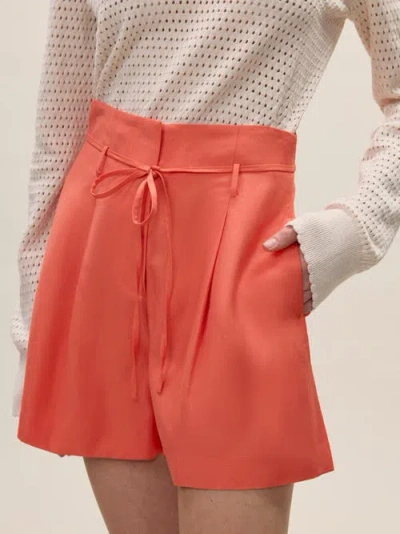 Rebecca Taylor Lena Shine Shorts In Coral In Orange