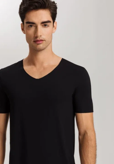 Hanro Slim-fit Mercerised Stretch-cotton Jersey T-shirt In Black