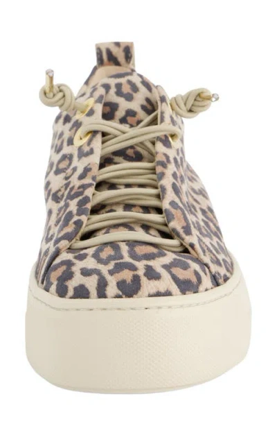 Paul Green Zena Leopard Print Platform Sneaker In Leopardino Desert
