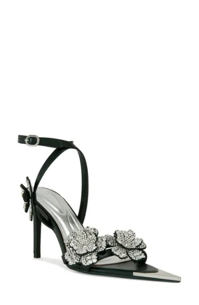 Azalea Wang Njema Pointed Toe Embellished Sandal In Black