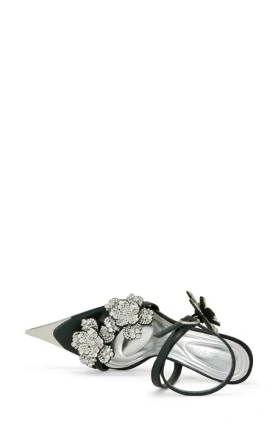 Azalea Wang Njema Pointed Toe Embellished Sandal In Black