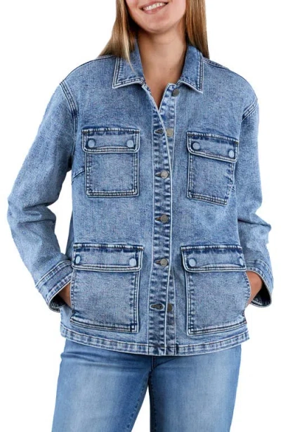 Wash Lab Denim Denim Rider Jacket In Denim Foam | ModeSens