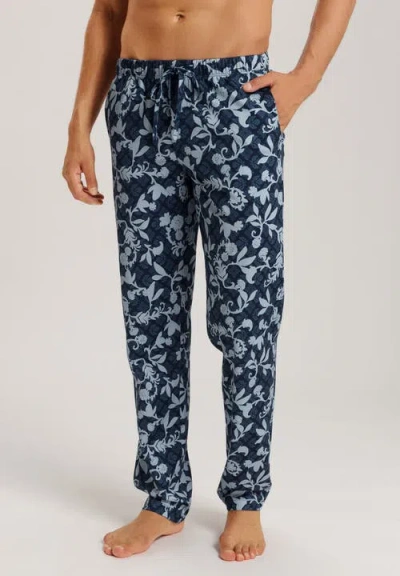 Hanro Night And Day Cotton Drawstring Pajama Pants In Blue