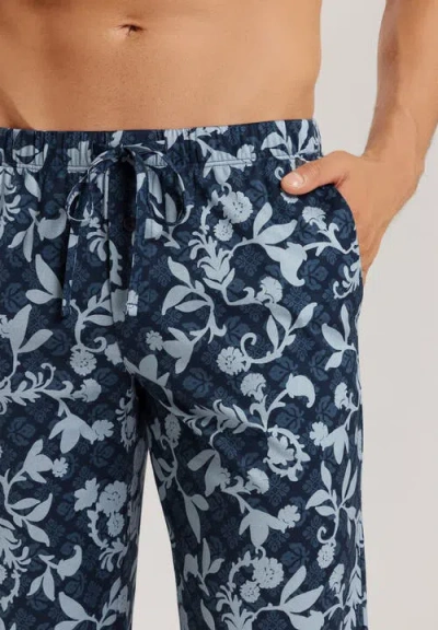 Hanro Night And Day Cotton Drawstring Pajama Pants In Blue