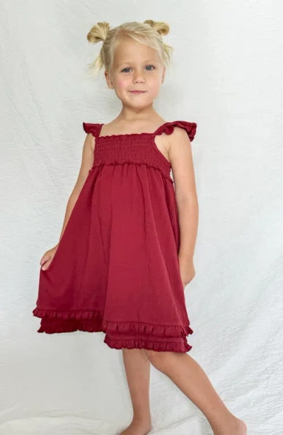 L'ovedbaby Smocked Organic Cotton Dress In Crimson