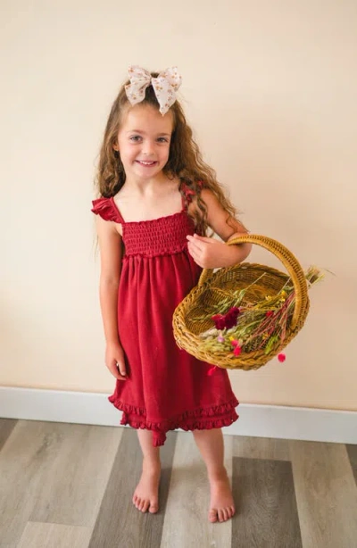 L'ovedbaby Smocked Organic Cotton Dress In Crimson