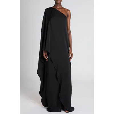 Tom Ford One Shoulder Crepe Cady Gown In Black