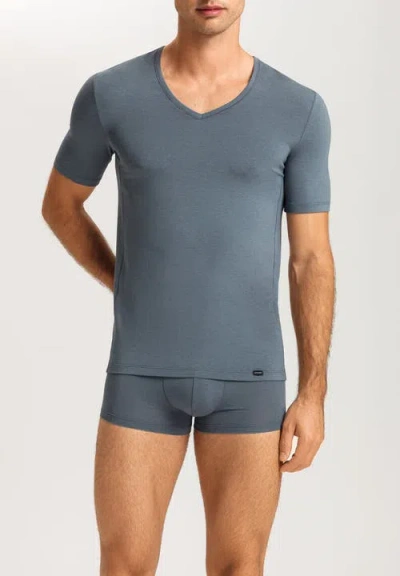 Hanro Natural Function V-neck T-shirt In Blue