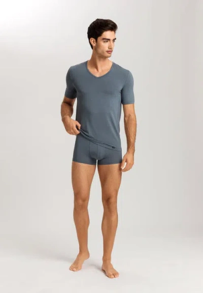 Hanro Natural Function V-neck T-shirt In Blue