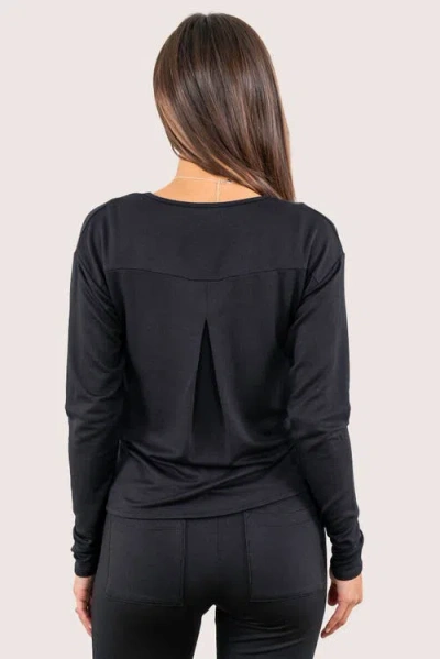 Jjwinks Wrap Star Built-in Shelf Lounge & Sleep Long Sleeve Top In Black