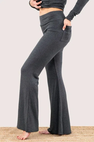 Jjwinks Butt, Seriously Petite Flare Lounge & Sleep Pants With Pockets In Charcoal