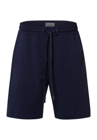 Hanro Natural Living Organic Cotton Drawstring Shorts In Deep Navy