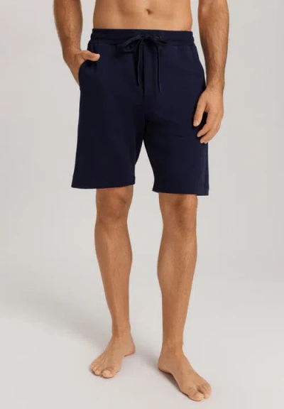 Hanro Natural Living Organic Cotton Drawstring Shorts In Deep Navy