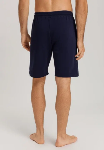 Hanro Natural Living Organic Cotton Drawstring Shorts In Deep Navy