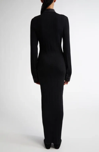 Totême Knitted Shirt Maxi Dress In Black