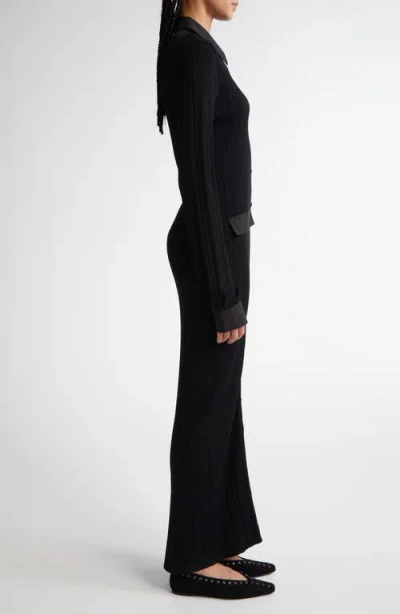 Totême Knitted Shirt Maxi Dress In Black
