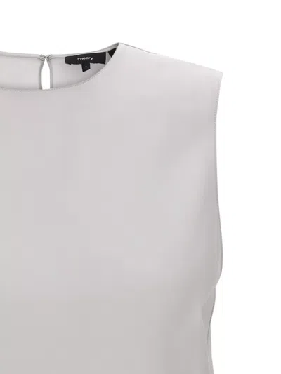 Theory 'straight Shell' White T-shirt With Round Neck