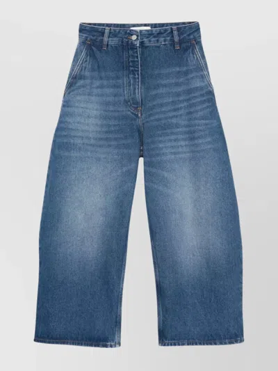 Studio Nicholson Blue Denim Chalco Cropped Jeans