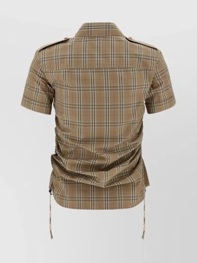 Burberry Women Embroidered Poplin Shirt In Brown