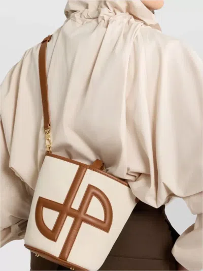 Patou Small Jp Bucket Bag In Neutral