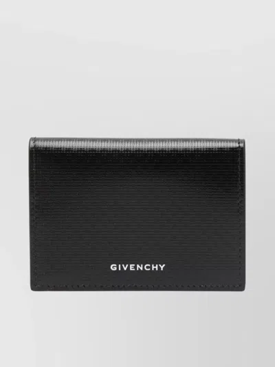 Givenchy Embossed Logo Bill Clip Leather Wallet In Black