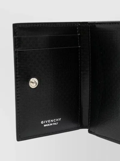 Givenchy Embossed Logo Bill Clip Leather Wallet In Black