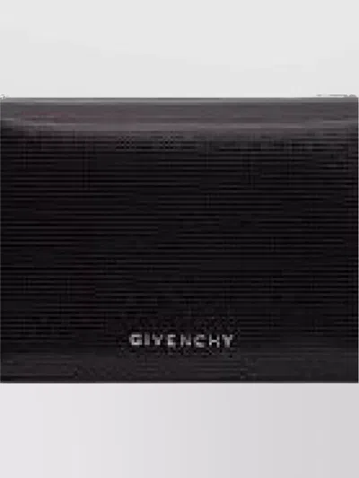 Givenchy Embossed Logo Bill Clip Leather Wallet In Black