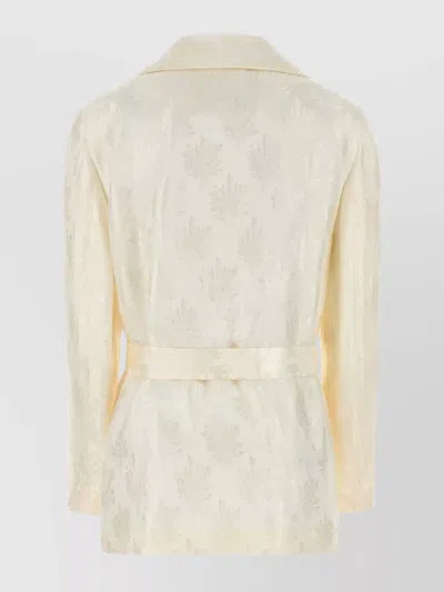 Fendi Silk Blazer With Belted Waist And Jacquard Pattern