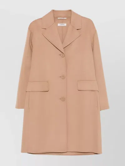 S Max Mara Wool Coat With Notched Lapels And Pockets