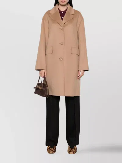 S Max Mara Wool Coat With Notched Lapels And Pockets