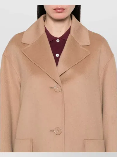 S Max Mara Wool Coat With Notched Lapels And Pockets