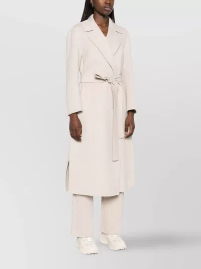 S Max Mara Long Wool Coat Belted Waist