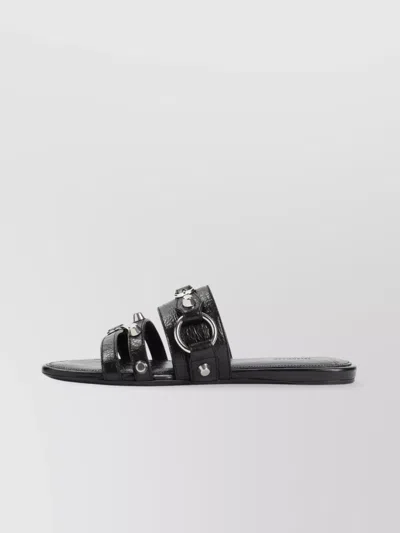 Balenciaga City Flat Sandals In Black