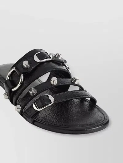 Balenciaga City Flat Sandals In Black
