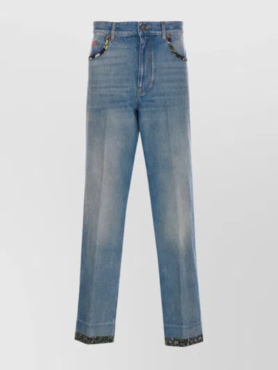 Valentino High Rise Viscose Straight Jeans