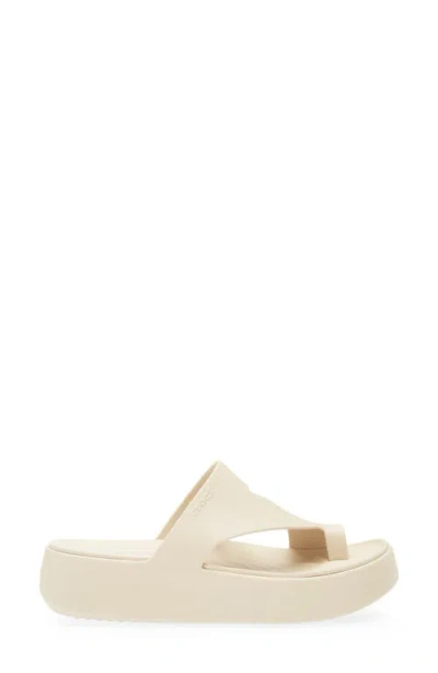 Crocs Getaway Toe Loop Platform Sandal In Sandstone
